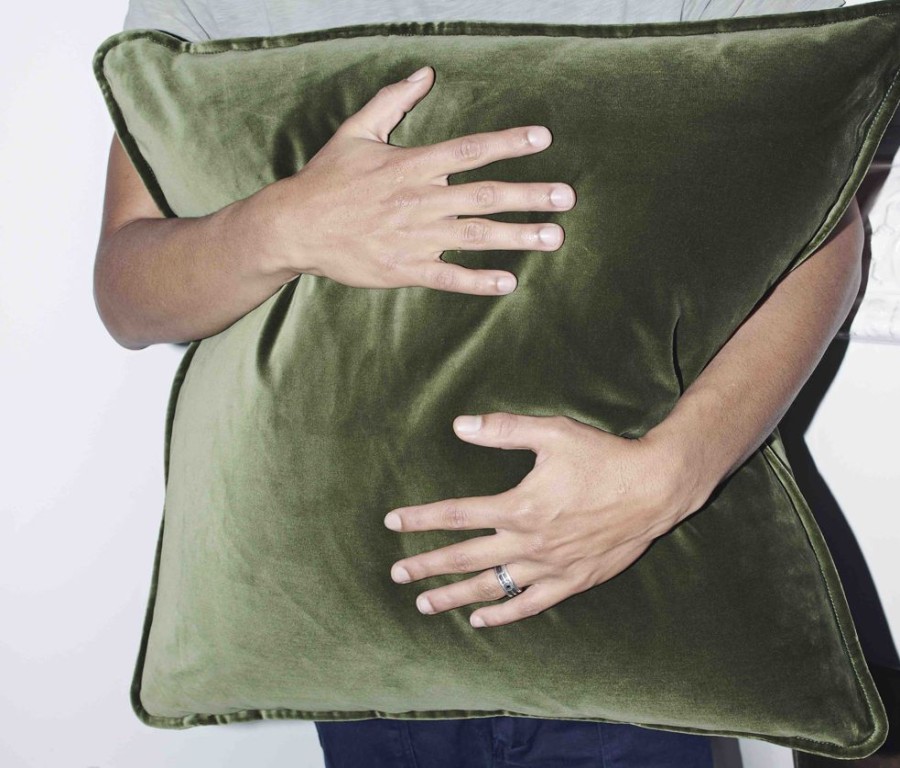 Cushions Hommey | Cushion - Big Velvet Sicilian Olive Cushion