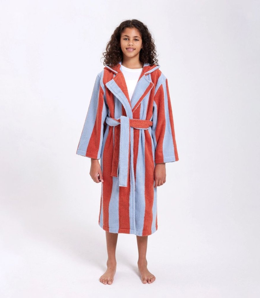 Robes Hommey | Kids Robes | Blue And Red Cotton Hommey Kids Robes | Hommey Picnic Stripes