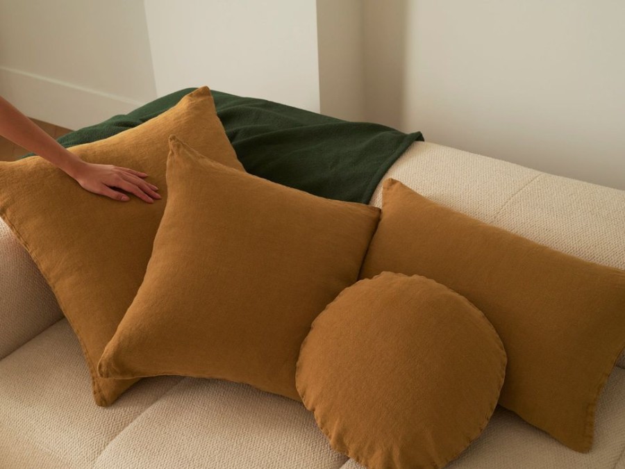 Cushions Hommey | Cushion - Big Linen Ochre (Cover Only)