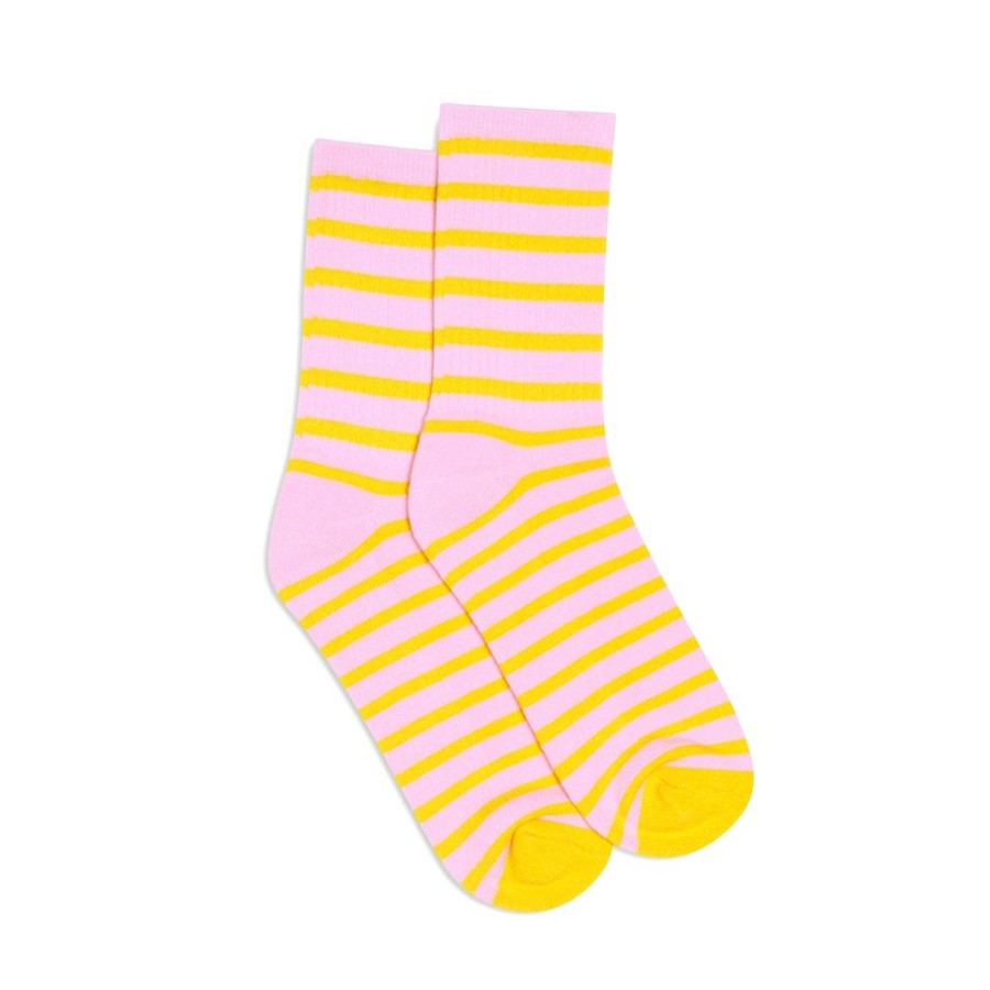 Socks & Slides Hommey | Socks 2 Pack Pink Lemonade Stripes