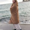 Throw Blankets Hommey | Faux Fur Throw Blanket Tan