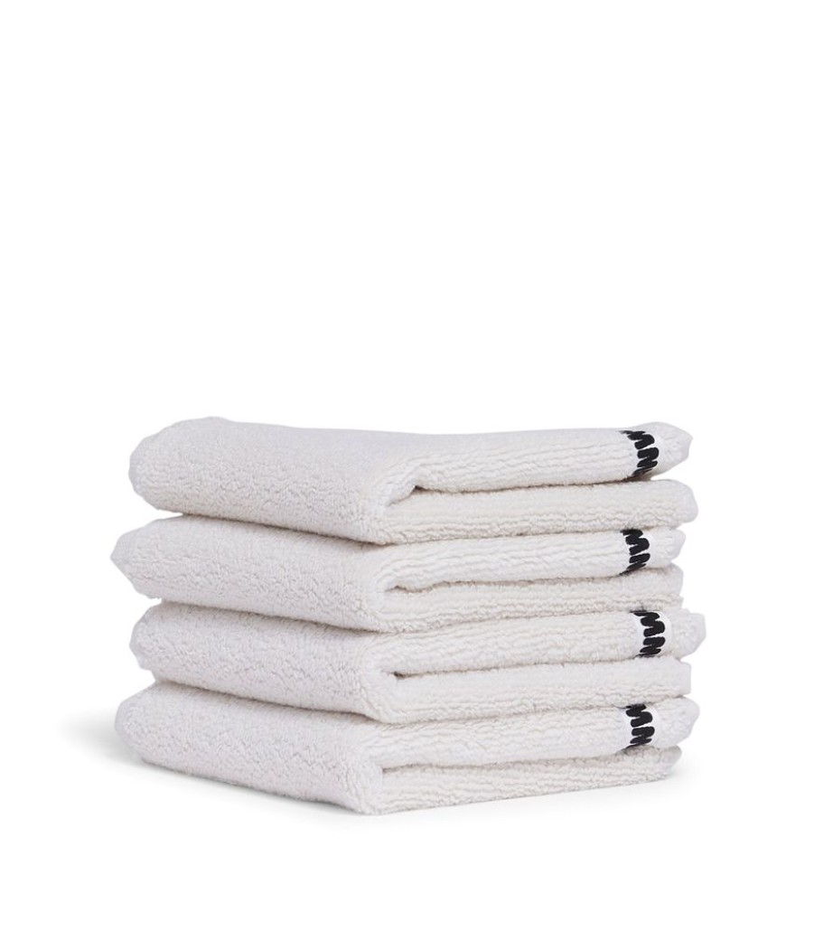 Bathroom Hommey | 2 Pack Face Washer Towel - White | Super Plush 100% Cotton Bathroom Towel 30Cm X 30Cm Milkshake