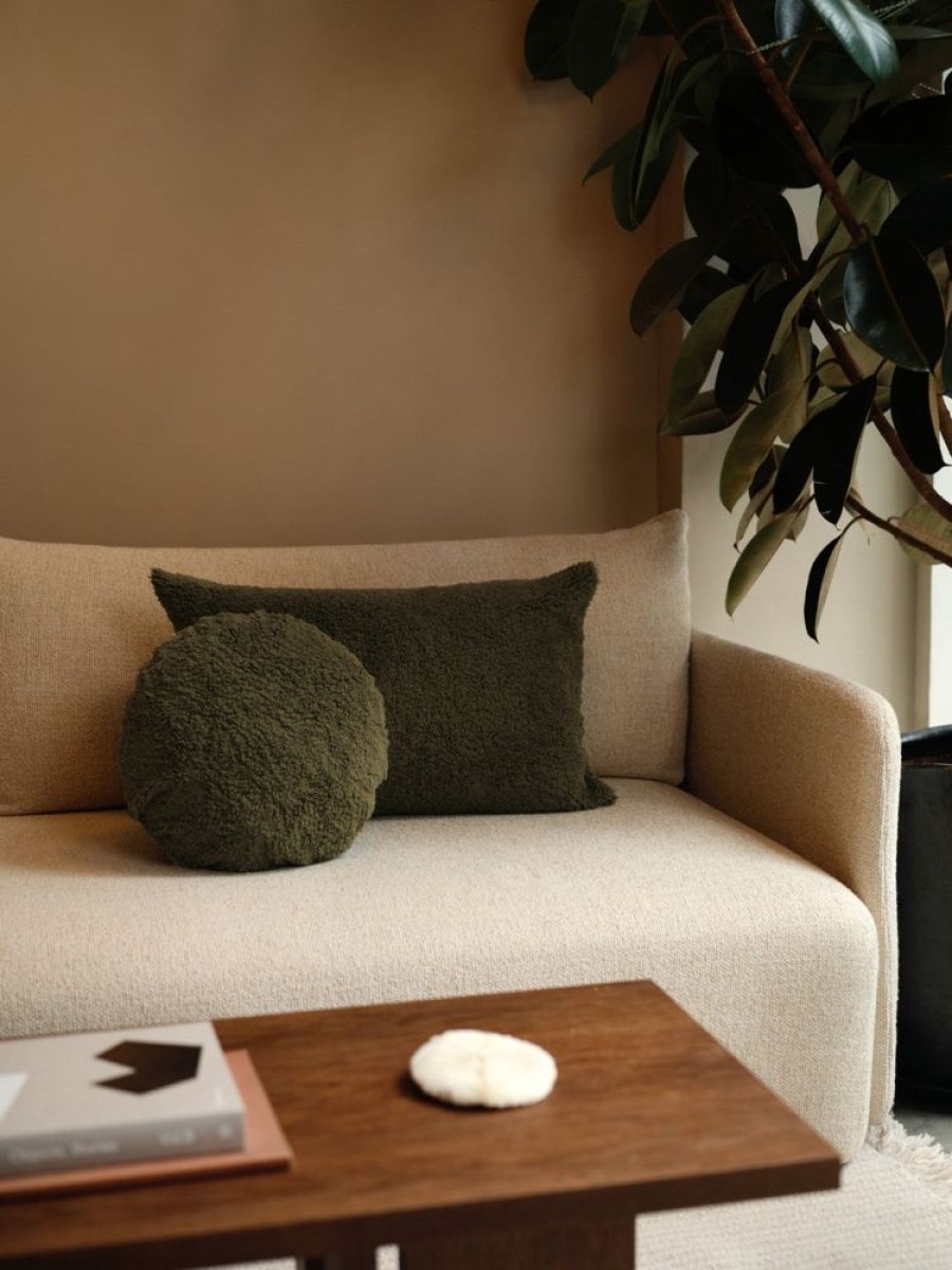 Cushions Hommey | Cushion - Lumbar Faux Fur Olive Cushion