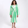 Robes Hommey | Kids Robes - Green & White | Green & White Hommey Kids Dressing Gown | Hommey Margarita Stripes