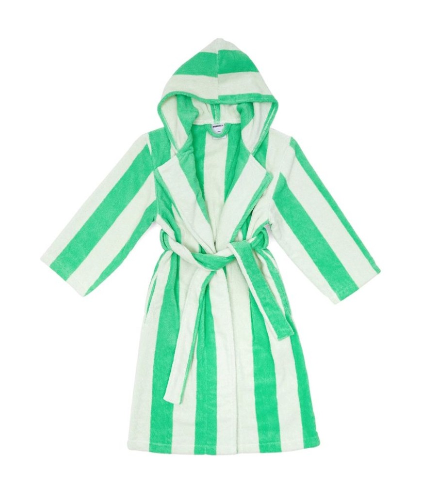 Robes Hommey | Kids Robes - Green & White | Green & White Hommey Kids Dressing Gown | Hommey Margarita Stripes