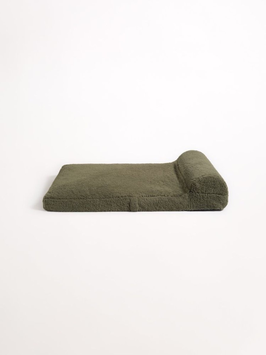 Pet Hommey | Hommey Faux Fur Dog Bed - Green | Durable, Thick, Washable & Orthopaedic Pet Bed Olive