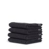 Bathroom Hommey | 2 Pack Face Washer Towel Black | Super Plush 100% Cotton Bathroom Towel 30Cm X 30Cm Charcoal