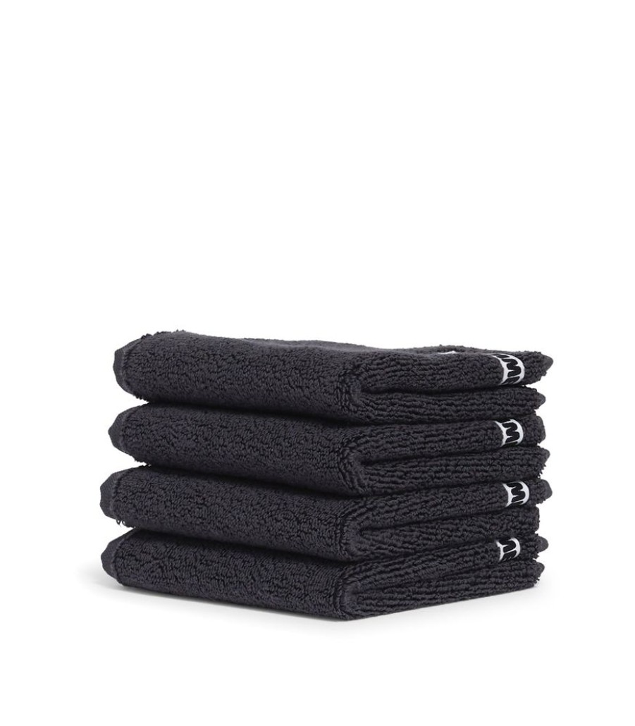 Bathroom Hommey | 2 Pack Face Washer Towel Black | Super Plush 100% Cotton Bathroom Towel 30Cm X 30Cm Charcoal