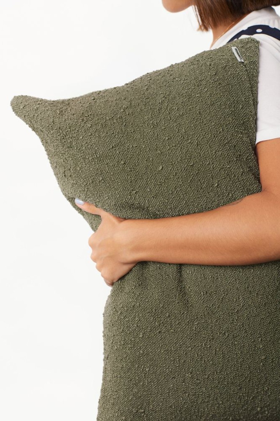 Cushions Hommey | Cushion - Lumbar Boucle Olive Cushion