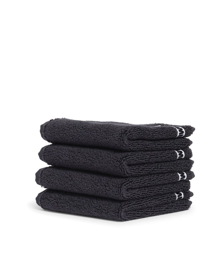 Bathroom Hommey | 2 Pack Face Washer Towel Black | Super Plush 100% Cotton Bathroom Towel 30Cm X 30Cm Charcoal