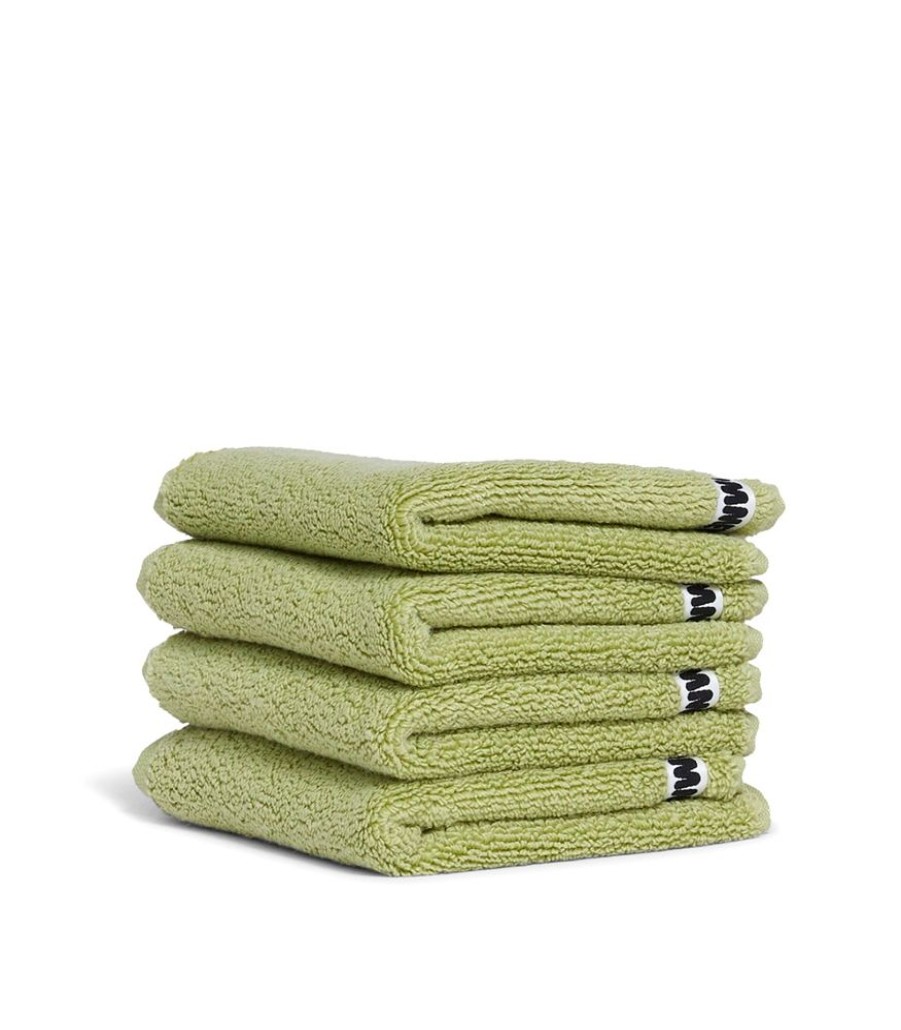 Bathroom Hommey | 2 Pack Face Washer Towel - Light Green | Super Plush 100% Cotton Bathroom Towel 30Cm X 30Cm Wasabi