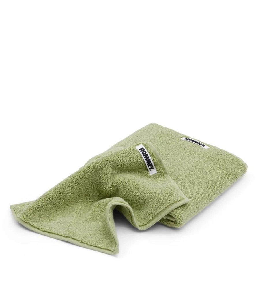 Bathroom Hommey | 2 Pack Face Washer Towel - Light Green | Super Plush 100% Cotton Bathroom Towel 30Cm X 30Cm Wasabi