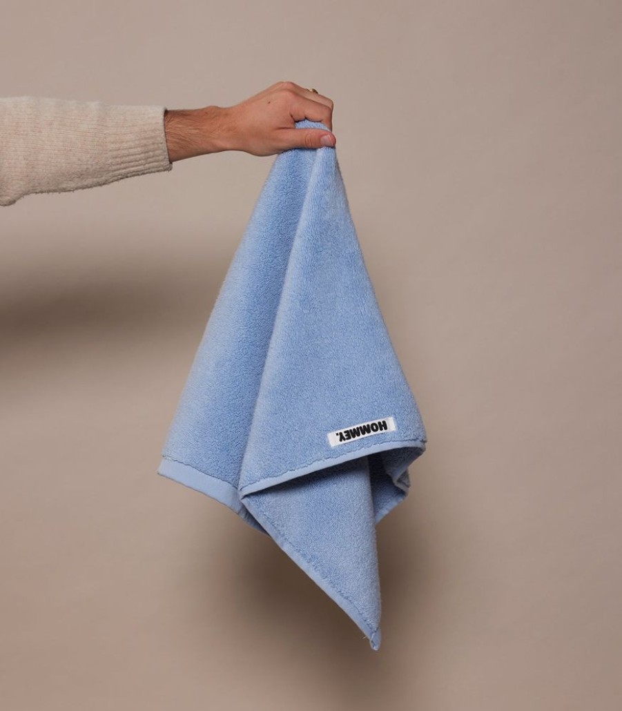 Bathroom Hommey | 2 Pack Hand Towel - Blue | Super Plush 100% Cotton Bathroom Hand Towel 50Cm X 80Cm Sky