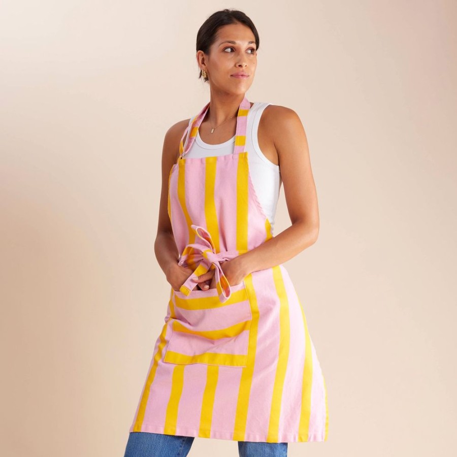 Kitchen Hommey | Apron Pink Lemonade Stripes