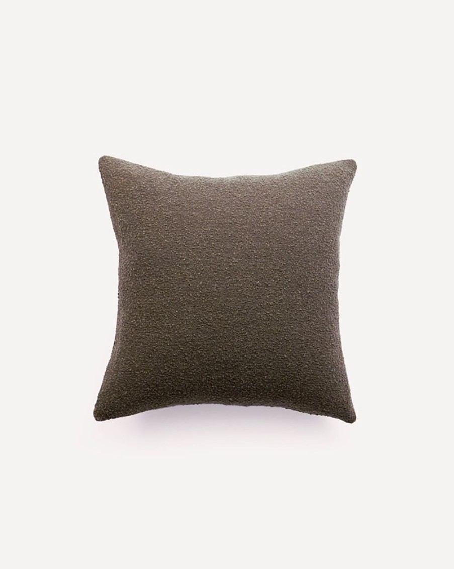 Cushions Hommey | Large Walnut Boucle Cushion | 63Cm X 63Cm European Pillow For Sofas Truffle Cushion