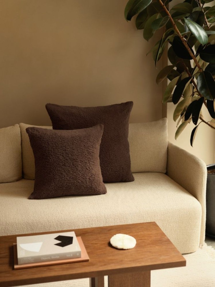 Cushions Hommey | Cushion - Big Faux Fur Coffee Cushion