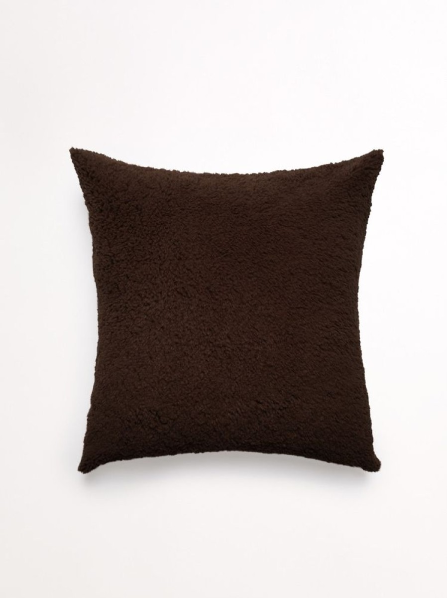 Cushions Hommey | Cushion - Big Faux Fur Coffee Cushion