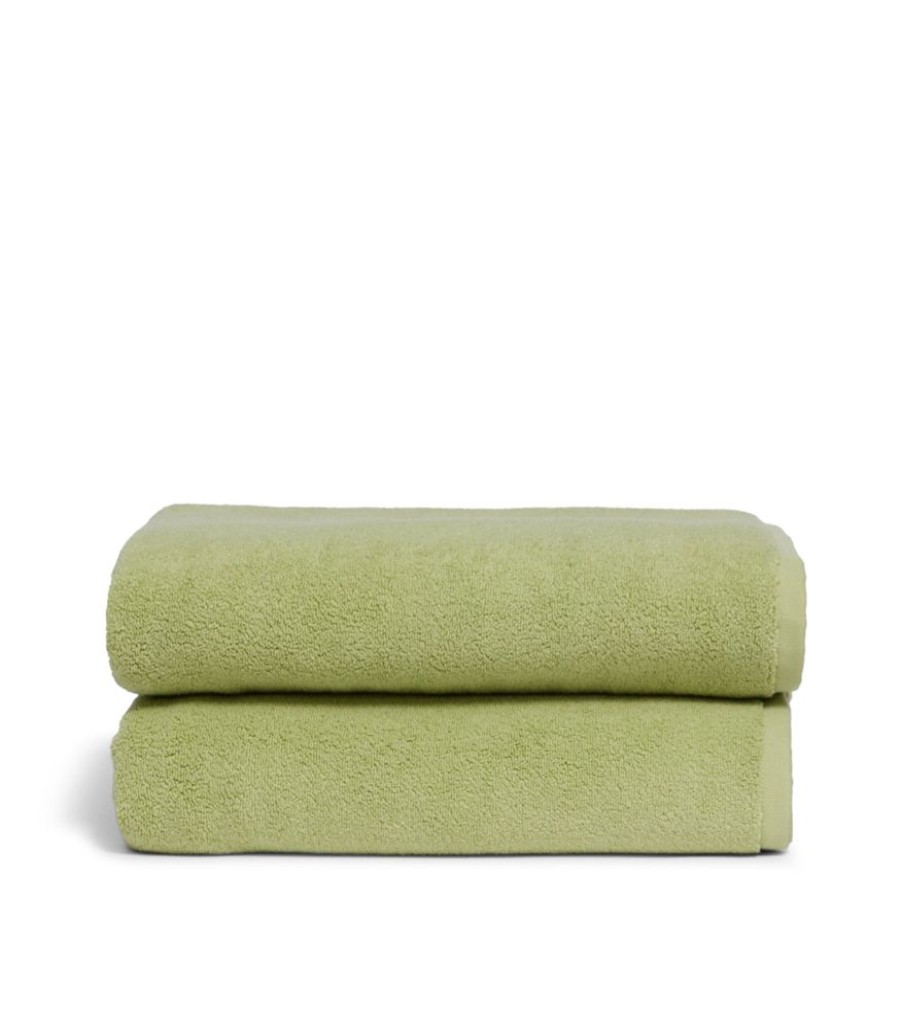 Bathroom Hommey | 2 Pack Bath Sheet Towel - Green | Super Plush 100% Cotton Bathroom Towel 90Cm X 170Cm Wasabi