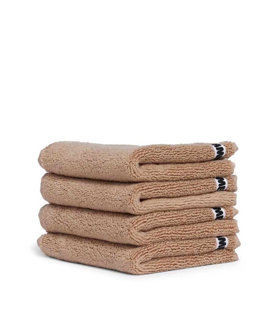 Bathroom Hommey | 2 Pack Face Washer Towel - Light Brown | Super Plush 100% Cotton Bathroom Towel 30Cm X 30Cm Latte