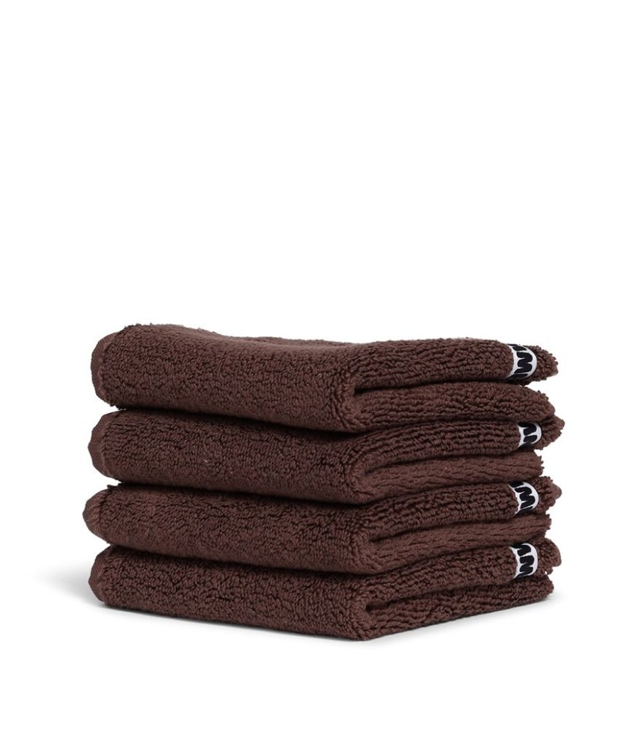 Bathroom Hommey | 2 Pack Face Washer Towel - Chocolate Brown | Super Plush 100% Cotton Bathroom Towel 30Cm X 30Cm Cocoa