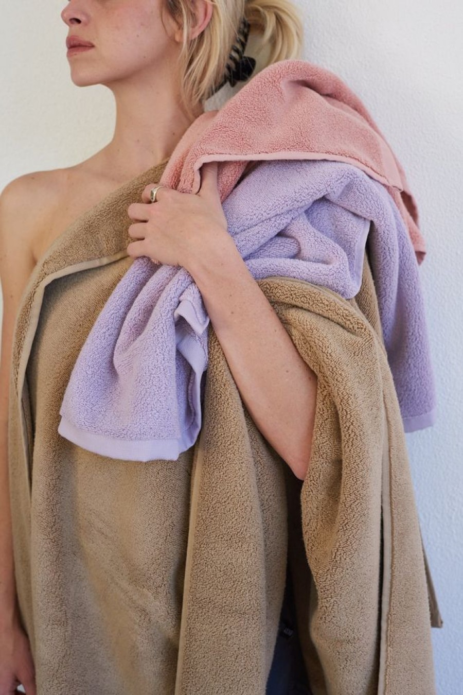 Bathroom Hommey | 2 Pack Bath Sheet Towel - Brown | Super Plush 100% Cotton Bathroom Towel 90Cm X 170Cm Latte