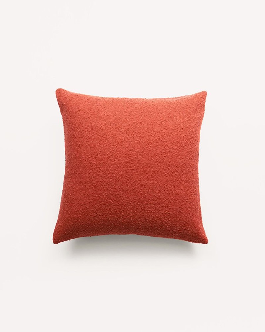 Cushions Hommey | Large Red Boucle Cushion | 63Cm X 63Cm European Pillow For Sofas Berry Cushion