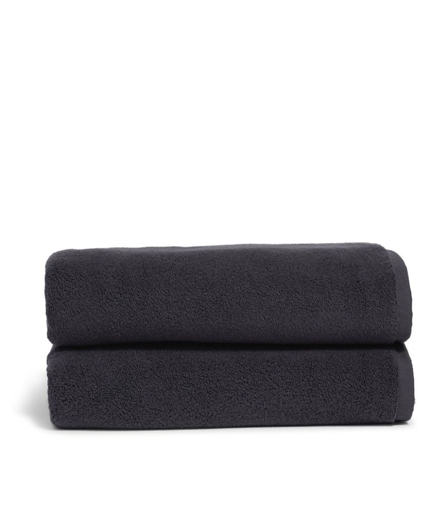 Bathroom Hommey | 2 Pack Bath Towel Black | Super Plush 100% Cotton Bathroom Towel 70Cm X 140Cm Charcoal