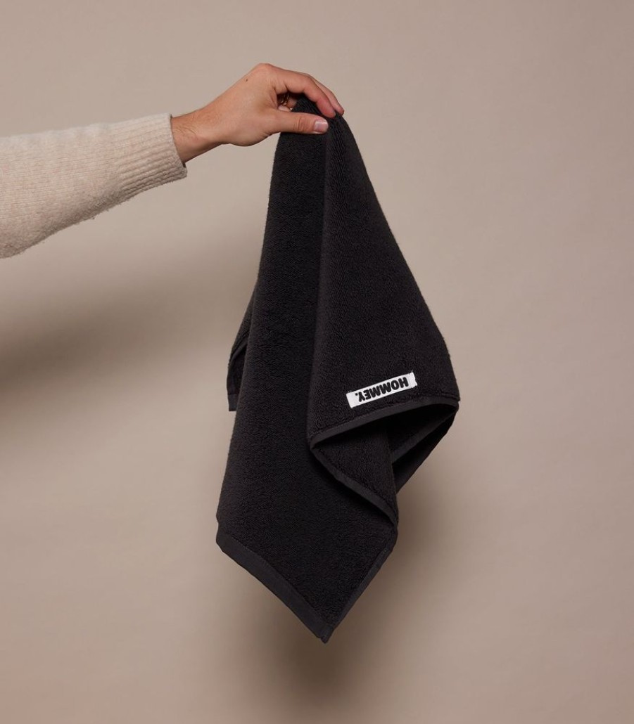 Bathroom Hommey | 2 Pack Hand Towel Black | Super Plush 100% Cotton Bathroom Hand Towel 50Cm X 80Cm Charcoal