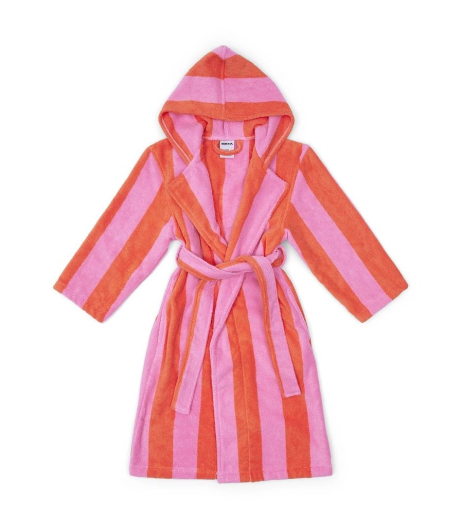 Robes Hommey | Kids Robes - Pink Stripes | Pink Cotton Hommey Kids Robes | Hommey Sherbet Stripes